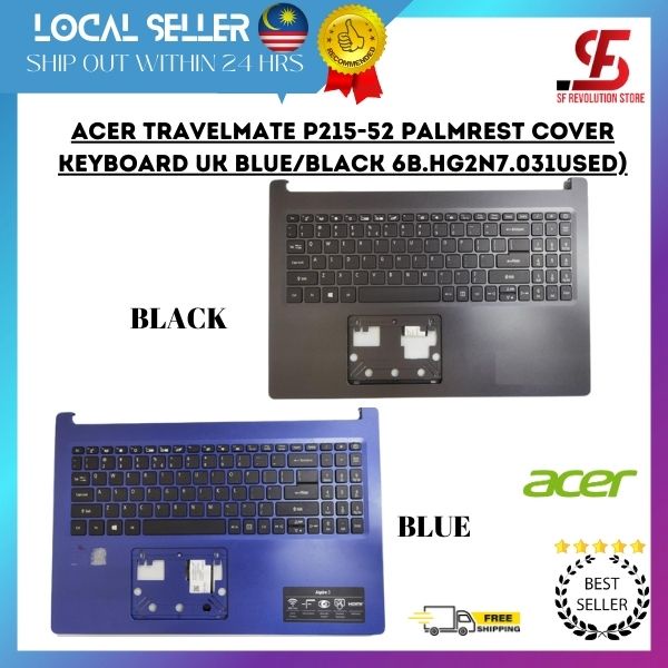Acer Travelmate P215-52 Palmrest Cover Keyboard UK สีฟ้า/ดํา 6B.HG2N7.031(USED)
