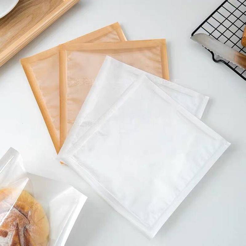 ถุงกระดาษ คราฟ ใส่ขนม แพ็คละ 100 ใบ ใช้สำหรับใส่ขนมปัง ใส่เค้กกล้วยหอม แบบซีลสามด้าน