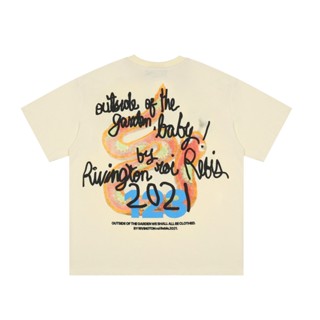 R Rr123 Street Wear 2021 Joint Limited Edition Colorful Greedy Snake Print Loose Round Neck Short Sleeve T-Shirt LK_02