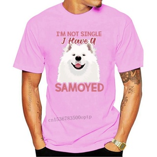 Men T-Shirt Fashion New Customized T Shirt Man Hipster Cool Comics Im Not Single I Have A Samoyed T Shirts O Neck _04