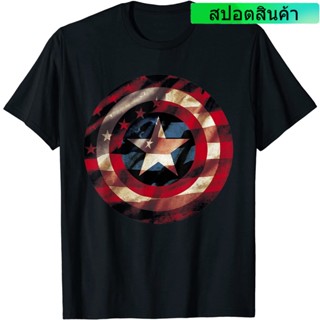 เสื้อยืด พิมพ์ลายธง Marvel Captain America Avengers สําหรับผู้ใหญ่