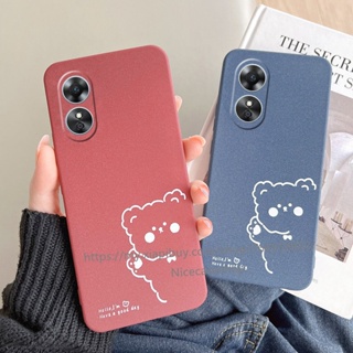 2023 New Matte Feel Casing OPPO Reno8T 8 T A78 5G 4G เคส Cartoon Bear Phone Case Soft TPU Silicone Phone Back Cover เคสโทรศัพท