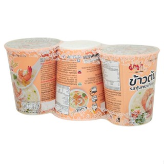 มาม่าคัพข้าวต้มรสกุ้งกระเทียม40ก. 3MAMA  แพ็คCUP RICE SOUPSHRIMPFLAVOUR40GPACK3