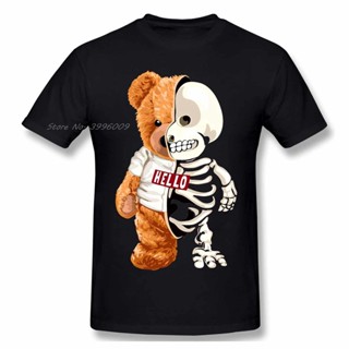 New Funny Skull Teddy Bear T-shirts Skeleton Bear T shirts Casual Clothes Men Fashion Clothing Cotton TShirts Tee T_02