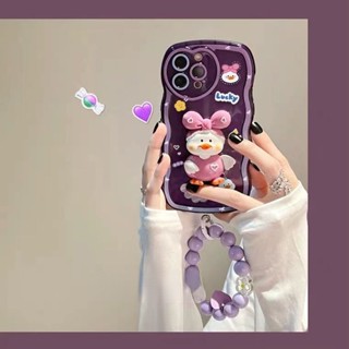 เคสโทรศัพท์มือถือ ลายเป็ดสีม่วงน่ารัก สามมิติ สําหรับ IPhone 12 13 11 Pro Max X Xs Max Xr Plgbv