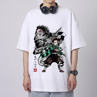 Ghost Slayer Blade Chinese Style Print Fashion Niche Round Neck Loose Cotton T-Shirt Unisex_08