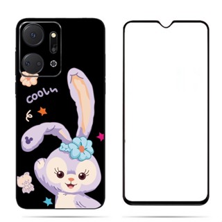 Honor X7a RKY-LX2 เคสกันกระแทก TPU การ์ตูน ซิลิโคน ป้องกัน เคสโทรศัพท์ ด้านหลัง พร้อมฟิล์มกระจกนิรภัย