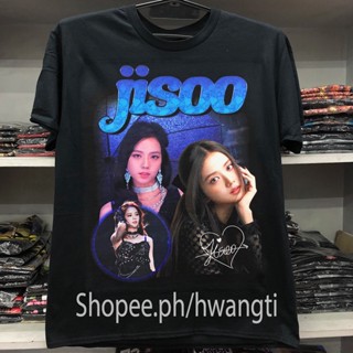 เสื้อยืดJISOO BLACKPINK SHIRT DTG ( B-031 )Shirts Oversized T Shirt For Women Men Unisex Tops Top ขนาด: S-4XL