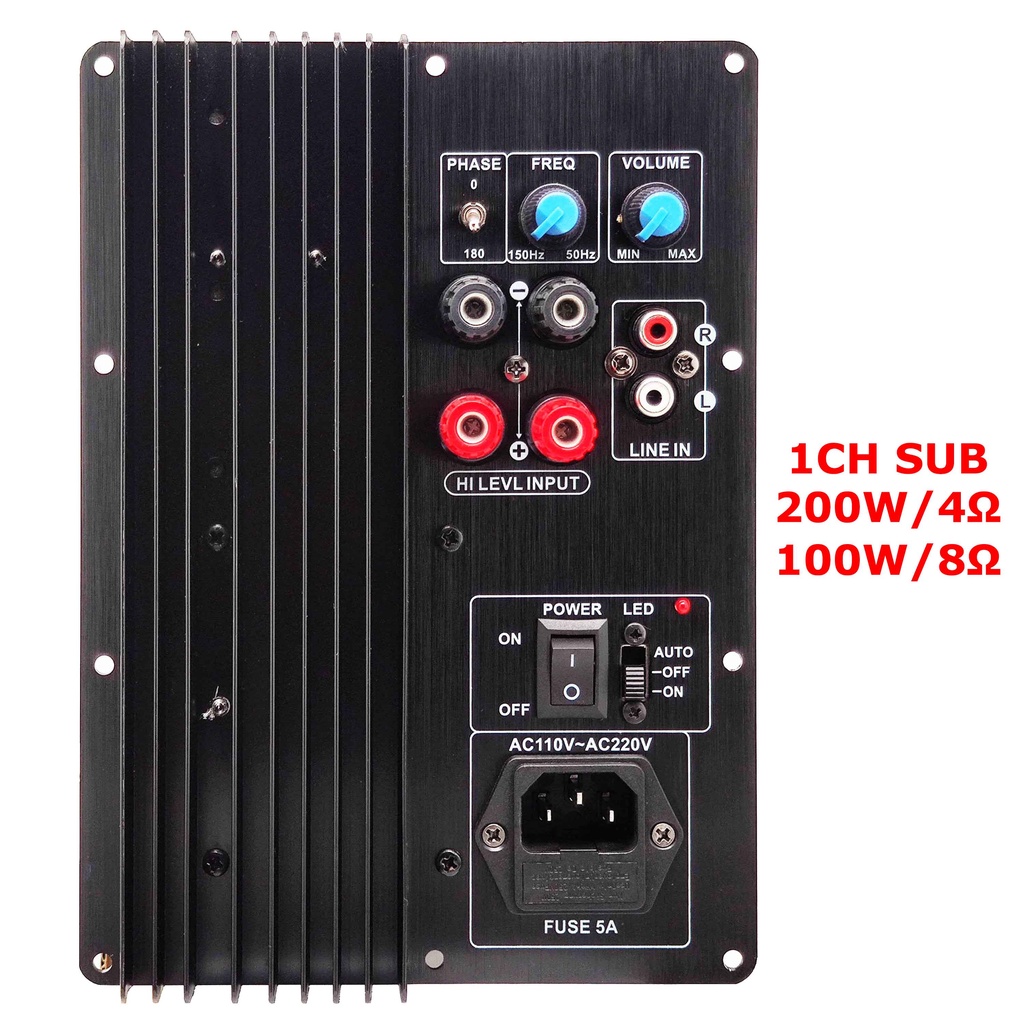 บอร์ดขยายเสียงซับวูฟเฟอร์ดิจิทัล 110V~220V 100W 200W เบสบริสุทธิ์ 4 โอห์ม 8 โอห์ม Diy