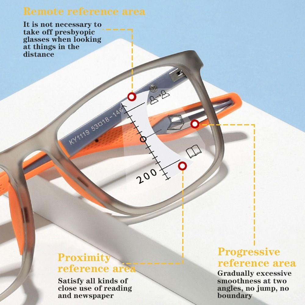 Diachath กีฬา แว่นอ่านหนังสือ กรอบสํานักงาน โปรเกรสซีฟ หลายโฟกัส ป้องกันสายตา แว่นตาสายตายาว - รูปที่ 3