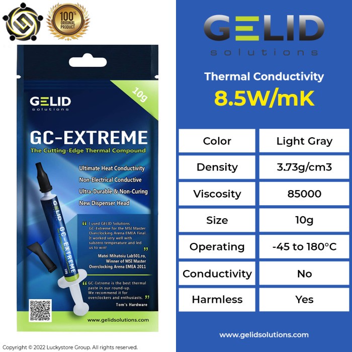 GELID Solutions GC-EXTREME Thermal Paste 8.5W/mK 10g 10 gr