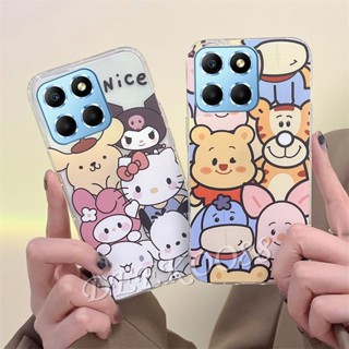 เคสโทรศัพท์มือถือ TPU แบบนิ่ม ลายการ์ตูนแมว เสือ สีชมพู สําหรับ Honor X8a X8 X6 X9 4G 5G HONORX8A