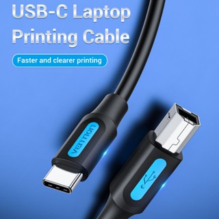 Vention สายเคเบิล USB C เป็น USB B 2.0 Type C ตัวผู้ เป็น B ตัวผู้ สําหรับเครื่องพิมพ์สแกนข้อมูล