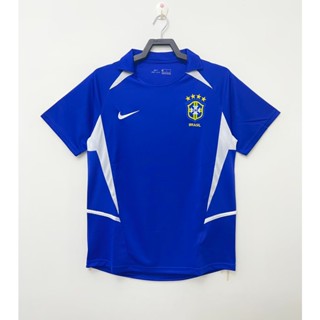 02 เสื้อกีฬาแขนสั้น ลายทีมชาติฟุตบอล Brazil away สไตล์วินเทจ S-XXL AAA