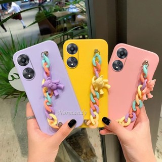 พร้อมส่ง ใหม่ เคสโทรศัพท์มือถือ TPU นิ่ม กันกระแทก ปิดด้านหลัง ลายหมีสายรุ้ง หลากสี สําหรับ OPPO A78 A17K A17 Reno8 T 5G 4G 2023