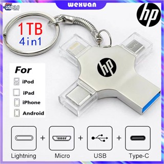 【COD】แฟลชไดรฟ์ 1tb 4-in-1 USB 3.0 1TB 512GB 32GB OTG ความเร็วสูง Type-C สําหรับ i O S แท็บเล็ต Android สมาร์ทโฟน PC โทรศัพท์