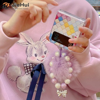 Jiehui เคสโทรศัพท์มือถือ ประดับเพชร สามสี แฟชั่น สําหรับ Samsung Z Flip4 Z Flip3