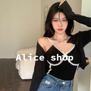 Alice  เสื้อเบลาส์แฟชั่นเกาหลี คอV 2023 ใหม่  สวยงาม Comfortable Unique สวย A20K091 36Z230909