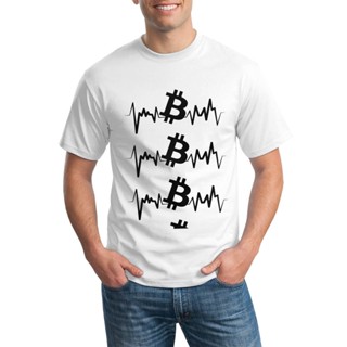 Cryptocurrency Bitcoin Heartbeat Tee Shirt Bitcoin Coin Cute Short-Sleeve 100 Cotton T Shirt Classic Print T-Shirt _05