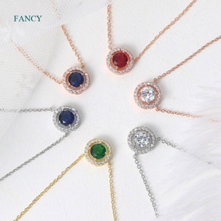 Fancy สร้อยคอโชคเกอร์ จี้คริสตัล เพทาย แวววาว สําหรับผู้หญิง