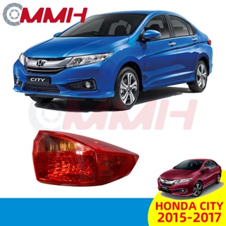 ไฟท้าย ไฟเบรก ไฟสัญญาณเตือน สําหรับ Honda City T9A GM6 Sedan (2015-2017) เสื้อ​ไฟท้าย ไฟท้าย​แต่ง ไฟท้ายไฟเบรค​ ไฟเลี้ยว Taillamp Taillight ไฟท้าย​ พร้อมทับทิม ไฟท้ายกันชนหลังสําหรับ​ ทับทิมในฝาท้ายไฟท้าย ไฟเบรก ไฟสัญญาณเตือน