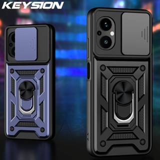 Keysion เคสโทรศัพท์มือถือ กันกระแทก พร้อมแหวนสไลด์ป้องกันเลนส์กล้อง สําหรับ Xiaomi POCO M5 M5S POCO M4 5G