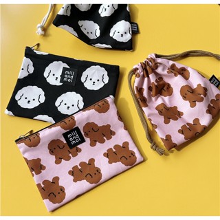 Mill and Moi / Pouch - 2 types (black, pink brown)