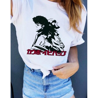 🔥 เสื้อยืดคอกลม แขนสั้น พิมพ์ลายการ์ตูนอนิเมะ B Cowboy Bebop สไตล์ญี่ปุ่น สําหรับผู้หญิง 🔥