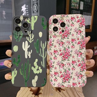 เคสโทรศัพท์มือถือ ขอบสี่เหลี่ยม ลายดอกไม้ กระบองเพชร สําหรับ Infinix Hot 20S 20i 30i 9 30 20 Play Smart 6 Plus X6823 Zero 5G 2023