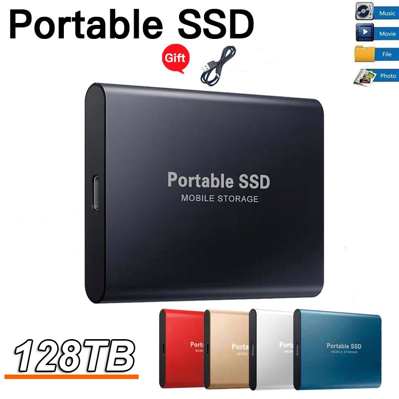 ฮาร์ดไดรฟ์ SSD Type-C USB 3.1 8TB 16TB 30TB 60tb 128tb 1tb 2TB ภายนอก แบบพกพา สําหรับแล็ปท็อป เดสก์ท็อป SSD