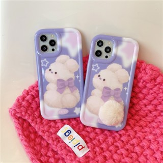 เคสโทรศัพท์มือถือ ลายการ์ตูนกระต่าย ดาวห้าแฉก สีม่วง สไตล์เกาหลี สําหรับ Apple iPhone 14 13ProMax 12 13 11 12ProMax 14Pro