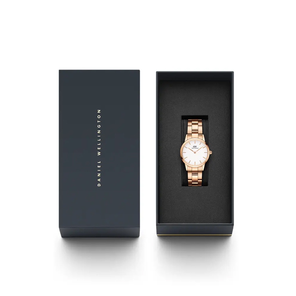 (ทักแชทรับโค้ด) Daniel Wellington นาฬิกาข้อมือ Iconic Link RG White 28มม สีโรสโกลด์