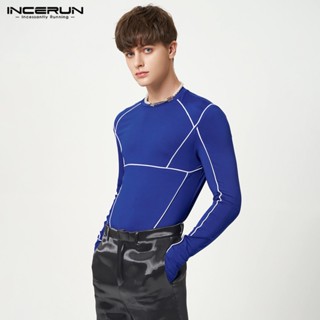 Incerun เสื้อสวมหัว คอกลม แบบสวมหัว ออกแบบโครงสร้างแผง