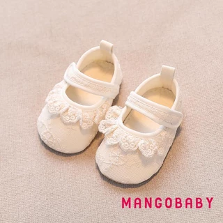 (จัดส่งในกรุงเทพฯ)-infant เด็กทารกรองเท้าลื่นนุ่ม Soled ลูกไม้ Bowknot Flats เด็กวัยหัดเดิน First Walker ฤดูใบไม้ผลิฤดูใบไม้ร่วงรองเท้าเจ้าหญิง