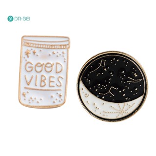 Dr BEI เข็มกลัด Pin Good Vibes Polaris Ursa Major สําหรับติดเสื้อแจ็กเก็ตยีน 2 ชิ้น