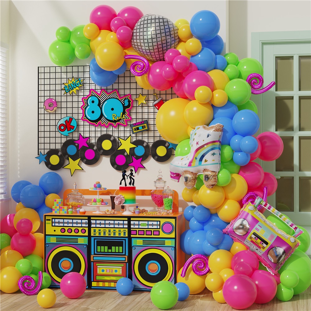 ลูกโป่ง ธีมดิสโก้ 80s 90s 4D สไตล์ฮิปฮอป เรโทร สําหรับตกแต่งปาร์ตี้วันเกิด 119 127 ชิ้น