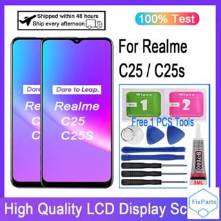 อะไหล่หน้าจอสัมผัสดิจิทัล LCD แบบเปลี่ยน สําหรับ Realme C25 RMX3193 RMX3191 Realme C25s RMX3195 RMX3197