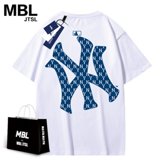 Mbl ny เสื้อยืดแขนสั้นลําลอง ผ้าฝ้าย ขนาดใหญ่ มาตรฐาน แฟชั่นฤดูร้อน สําหรับผู้ชาย และผู้หญิง_1