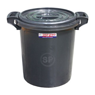 ถังน้ำพลาสติกพร้อมฝา ลิตร 35 ขนาด สีดำPlasticBucket withLid 35L#Black