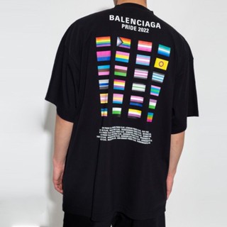 เสื้อยืด พิมพ์ลาย Balenciaga 22ss Pride Banner