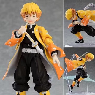 ตุ๊กตาฟิกเกอร์ Demon Slayer figma f522-DX Agatsuma Zenitsu ขนาด 14 ซม. หรูหรา สําหรับสะสม