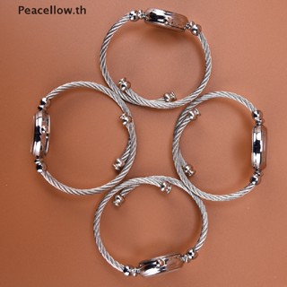 Peacellow นาฬิกาข้อมือควอตซ์ กําไลข้อมือ สีเงิน แฟชั่นสําหรับผู้หญิง นักเรียน 1 ชิ้น