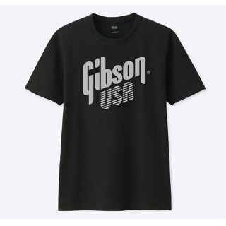 เสื้อยืด กีตาร์ GIBSON T SHIRT MUSIC BAND ผ้า COTTON100% NO.32 SIZE M-3XL