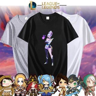 เสื้อเด็กหญิง League of Legends เสื้อยืดผู้หญิง เสื้อยืดcotton Unisex เสื้อยืดเท่ เสื้อยืดแขนสั้น เสื้อขาว_03