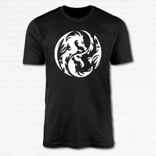 เสื้อยืด YingYang Dragon_Unisex T-Shirt Tshirt Baju 100% Cotton