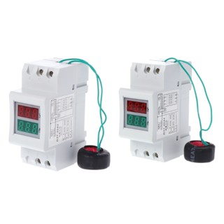 Pcf* โวลต์มิเตอร์แอมมิเตอร์ AC 80-300V 250-450V 0-100A รางดินคู่ LED 36 มม. 2P