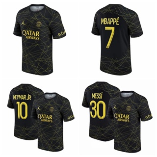 เสื้อกีฬาแขนสั้น ลายทีมชาติฟุตบอล PSG Third Away Jersey Paris Saint-Germain Messi Neymar Mbappe 2022-23