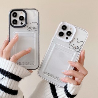 2 in 1 เคสโทรศัพท์มือถือ ซิลิโคนนุ่ม ใส พร้อมช่องใส่บัตร สําหรับ iPhone 11 12 13 14 Pro MAX 14Plus X XR XS MAX SE 2020 2022 6 6S 7 8 Plus