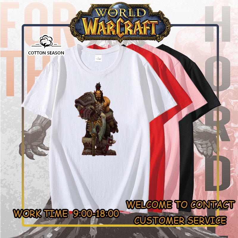 เสื้อยืดคอกลม Arthas Menethil World of Warcraft Tee เสื้อผู้ชายเท่ ไซส์ใหญ่ เสื้อยืดแขนสั้น เสื้อคู่