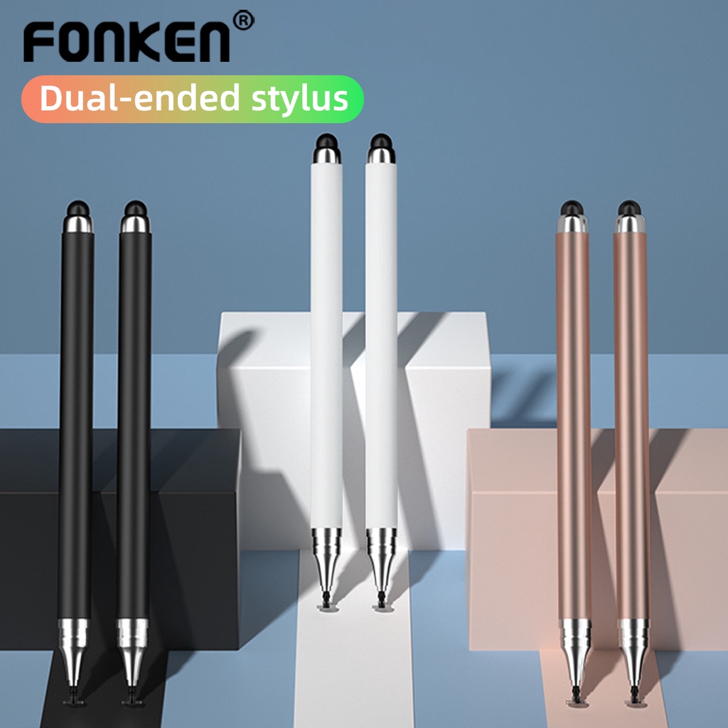 Fonken 2 In 1 ปากกาสไตลัสสากลแท ็ บเล ็ ตวาดดินสอแบบ Capacitive สําหรับสมาร ์ ทโฟน Android i-Pad i-Phone